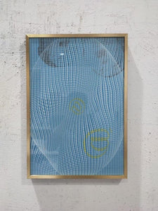 Blue Geometric Field by Zhang QiTian Crystal Porcelain Print