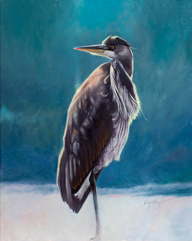 Great Blue Heron by Olya Wright
