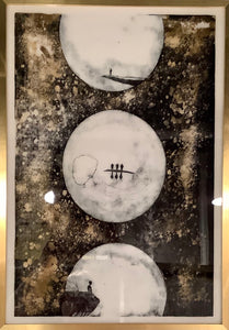 Three Moons Painterly Crystal Porcelain Print