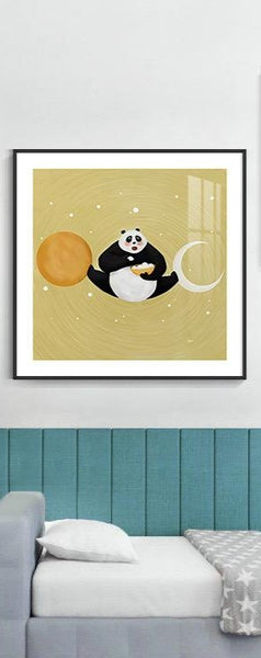 Moon and Sun Panda Crystal Porcelain Print