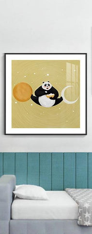 Moon and Sun Panda Crystal Porcelain Print