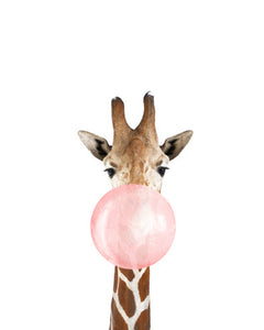 Giraffe Bubble Gum Crystal Ceramic Print