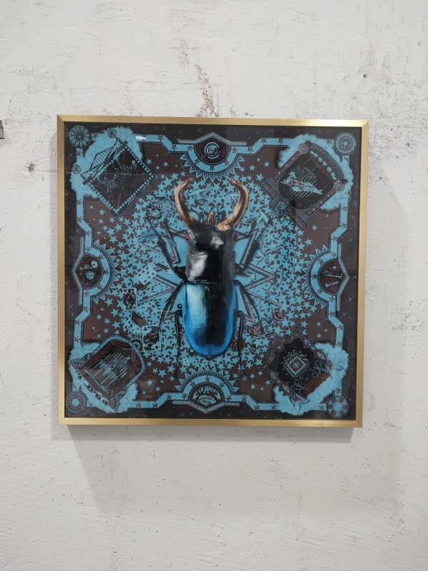 Blue Beetle Abstract Crystal Porcelain Print