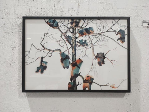 Pandas Playing in a Tree by Zhang YongHao Limited Edition Crystal Porcelain Print