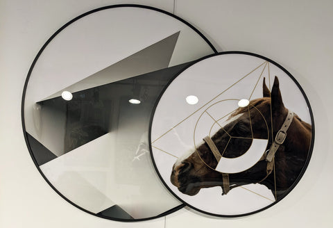 Geometric Horse Overlapping Circles Crystal Porcelain Print